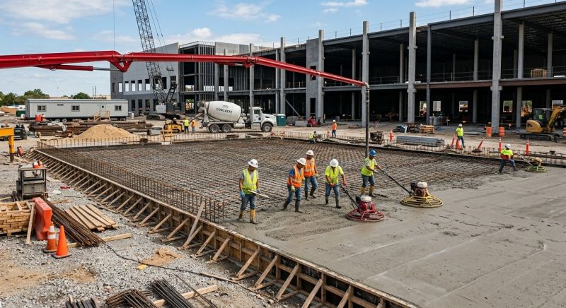 Commercial Slab Installation in Glenville, PA
